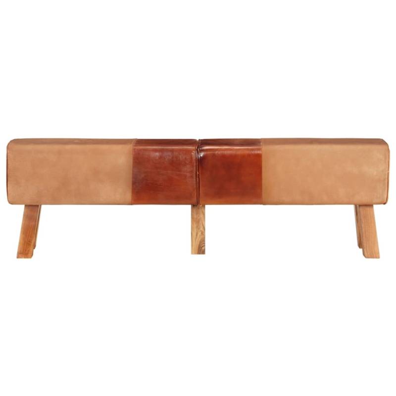 vidaXL Bank Turnbock-Design Braun 160 cm Echtleder und Canvas von VIDAXL