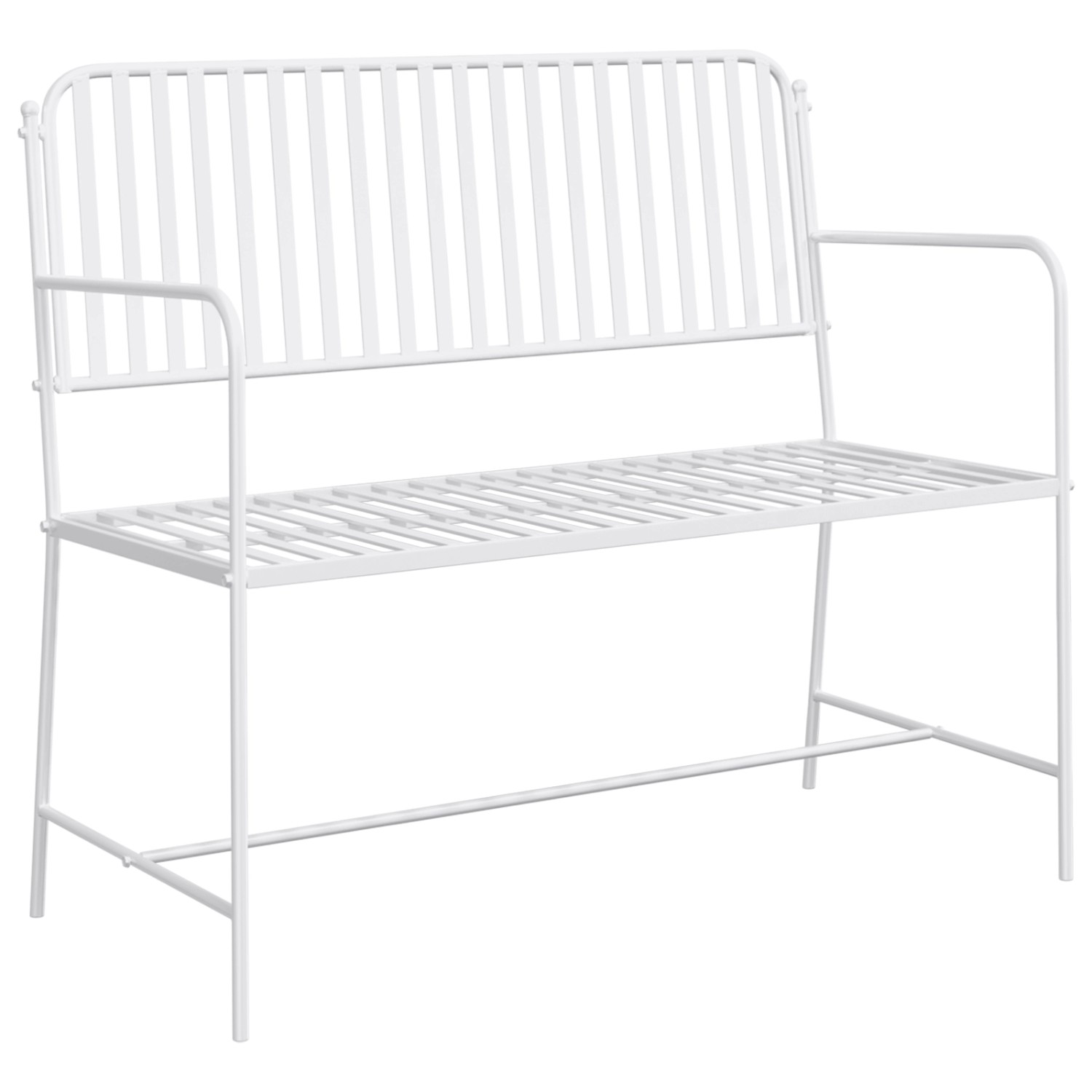 vidaXL Bank Weiß Metall 103,5 x 51,5 x 90 cm Langlebig Gartenbank 42008116 von VIDAXL