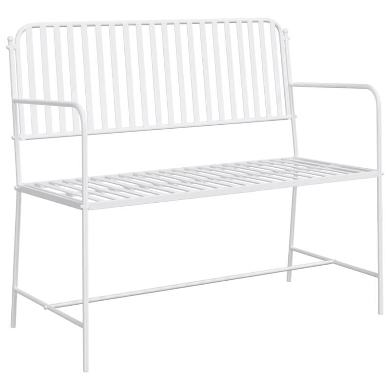 vidaXL Bank Weiß Metall 103,5 x 51,5 x 90 cm Langlebig Gartenbank 42008116 von VIDAXL