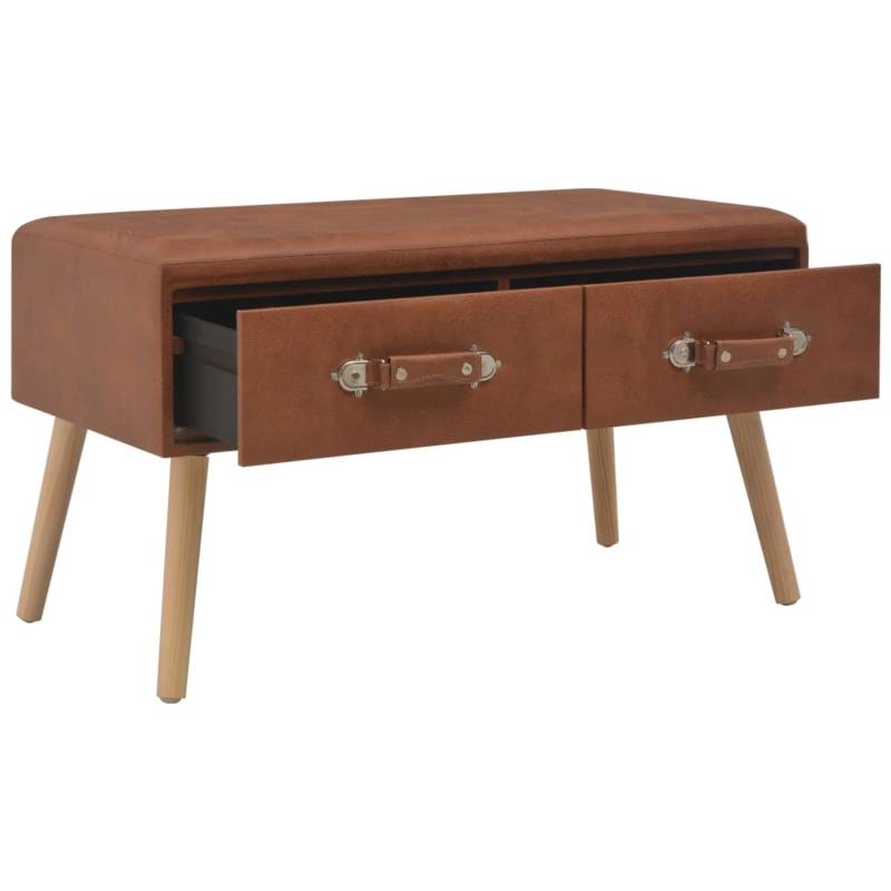vidaXL Bank mit Schubladen 80 cm Braun Kunstleder von VIDAXL