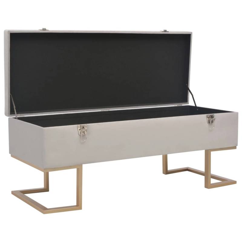 vidaXL Bank mit Staufach 105 cm Grau Samt von VIDAXL