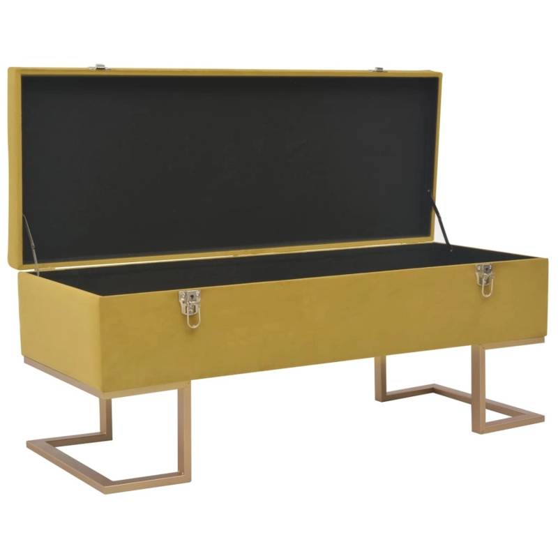 vidaXL Bank mit Staufach 105 cm Senfgelb Samt von VIDAXL