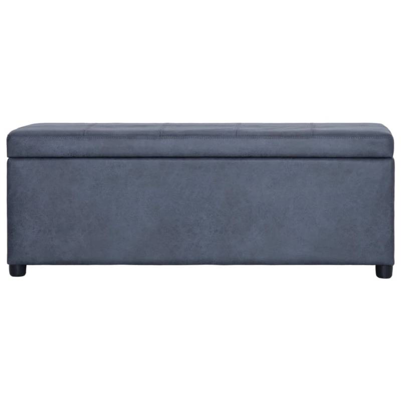 vidaXL Bank mit Staufach 116 cm Grau Wildleder-Optik von VIDAXL