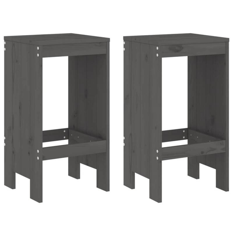 vidaXL Barhocker 2 Stk. Grau 40x36x75 cm Massivholz Kiefer von VIDAXL