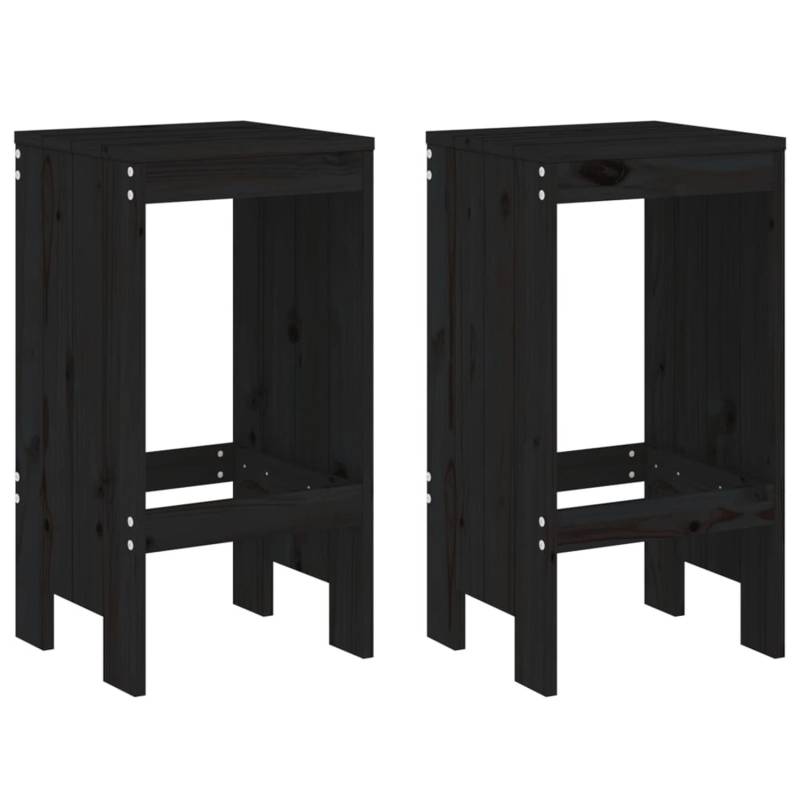 vidaXL Barhocker 2 Stk. Schwarz 40x36x75 cm Massivholz Kiefer von VIDAXL