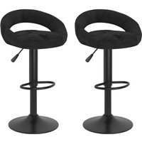 vidaXL Barhocker 2 Stk. Schwarz Samt von VIDAXL