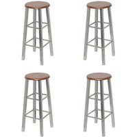 Barhocker 4 Stk. Silbern und Braun mdf - Vidaxl Barhocker 4 Stk. Silbern und Braun mdf - Vidaxl von VIDAXL