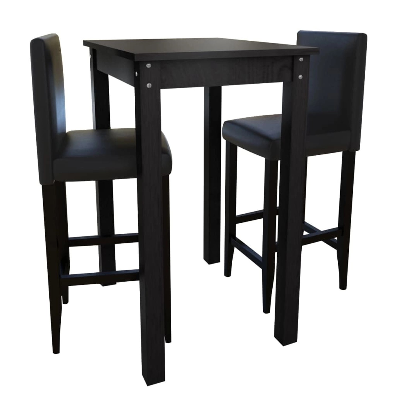 vidaXL Barset Bartisch mit 2 Barhockern Schwarz Modell 1 vidaXL Barset Bartisch mit 2 Barhockern Schwarz Modell 1 von VIDAXL