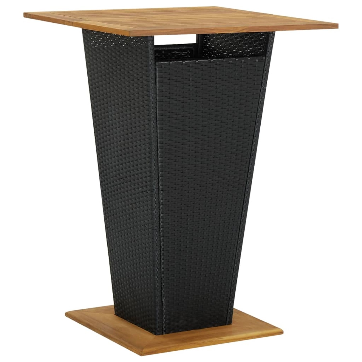vidaXL Bartisch Schwarz 80x80x110 cm Poly Rattan und Massivholz Akazie 313465 vidaXL Bartisch Schwarz 80x80x110 cm Poly Rattan und Massivholz Akazie 313465 von VIDAXL