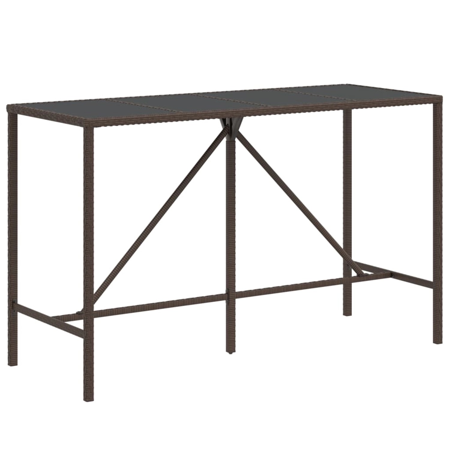 vidaXL Bartisch mit Glasplatte Braun 180x70x110 cm Poly Rattan 362590 vidaXL Bartisch mit Glasplatte Braun 180x70x110 cm Poly Rattan 362590 von VIDAXL