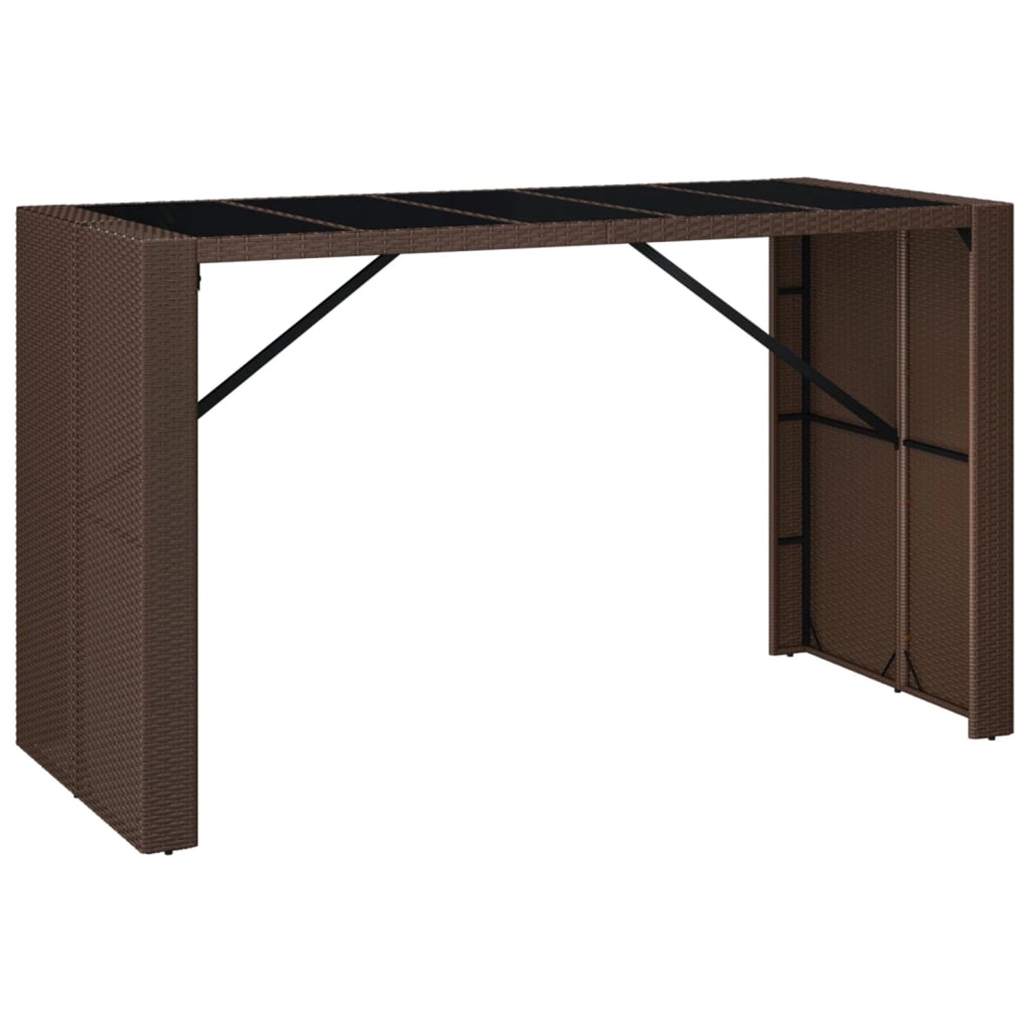 vidaXL Bartisch mit Glasplatte Braun 185x80x110 cm Poly Rattan 362599 vidaXL Bartisch mit Glasplatte Braun 185x80x110 cm Poly Rattan 362599 von VIDAXL