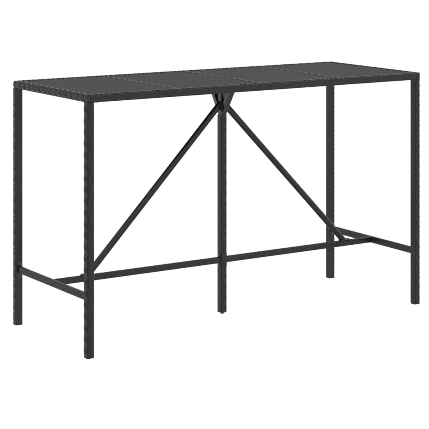 vidaXL Bartisch mit Glasplatte Schwarz 180x70x110 cm Poly Rattan 362591 vidaXL Bartisch mit Glasplatte Schwarz 180x70x110 cm Poly Rattan 362591 von VIDAXL