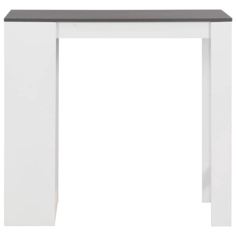 vidaXL Bartisch mit Regal Weiß 110x50x103 cm mit Grau-Tischplatte von VIDAXL