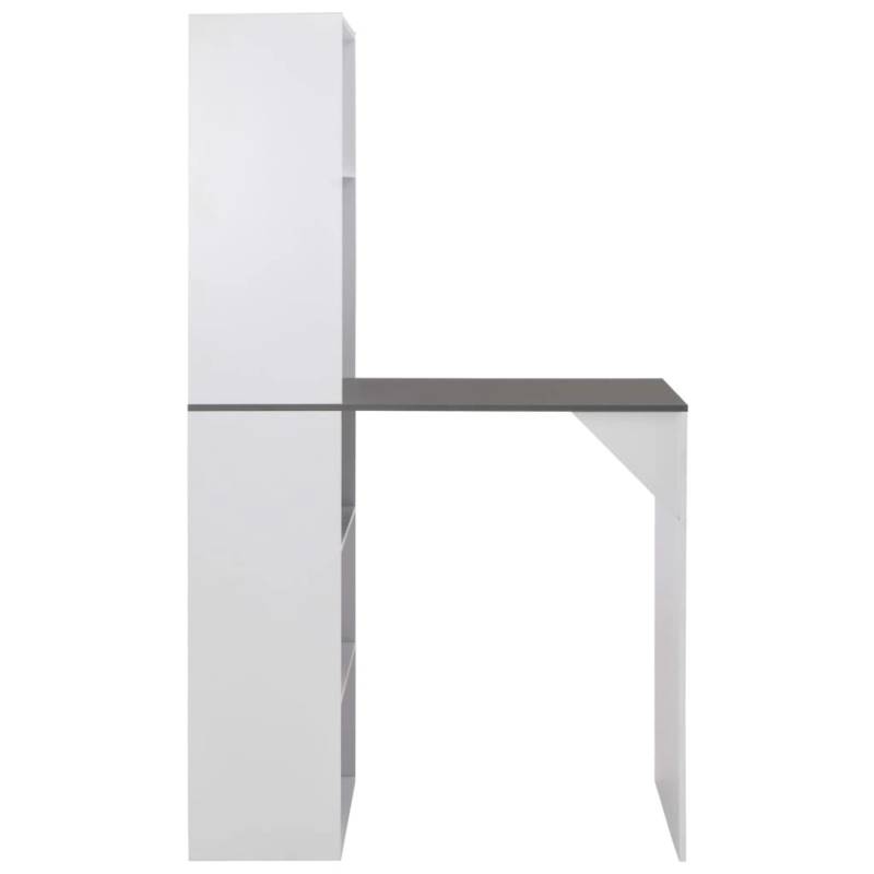 vidaXL Bartisch mit Schrank Weiß 115x59x200 cm mit Grau-Tischplatte von VIDAXL