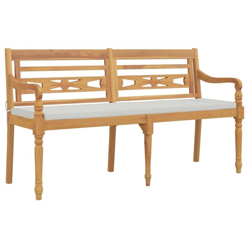 VidaXL Batavia-Bank mit Kissen 150 cm Massivholz Teak von VIDAXL