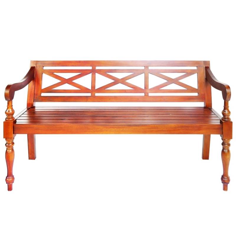 vidaXL Batavia-Sitzbank 136 cm Mahagoni Massivholz Dunkelbraun von VIDAXL