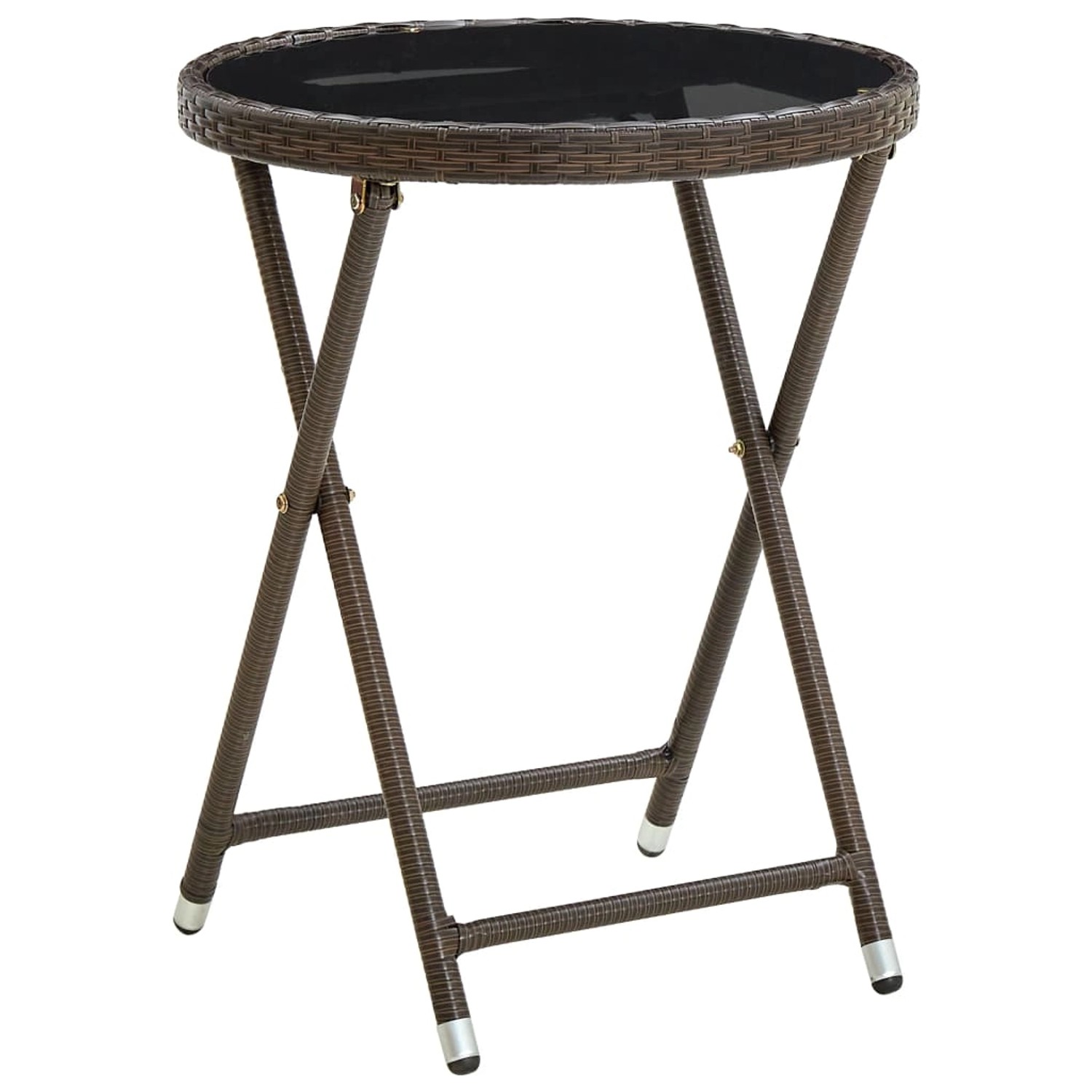 vidaXL Beistelltisch Braun 60 cm Poly Rattan und Hartglas 310560 vidaXL Beistelltisch Braun 60 cm Poly Rattan und Hartglas 310560 von VIDAXL