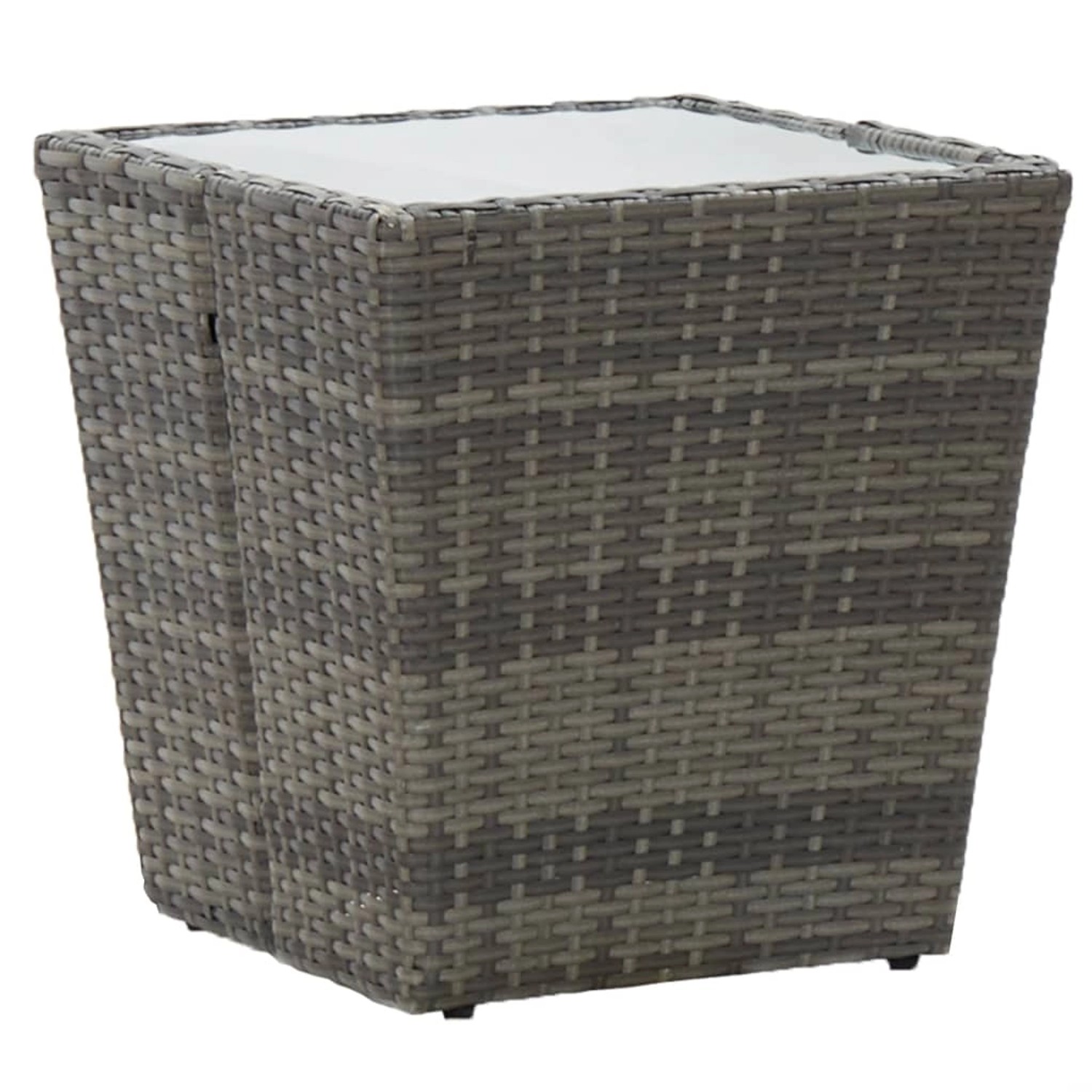 vidaXL Beistelltisch Grau 41,5x41,5x43 cm Poly Rattan und Hartglas 46196 vidaXL Beistelltisch Grau 41,5x41,5x43 cm Poly Rattan und Hartglas 46196 von VIDAXL