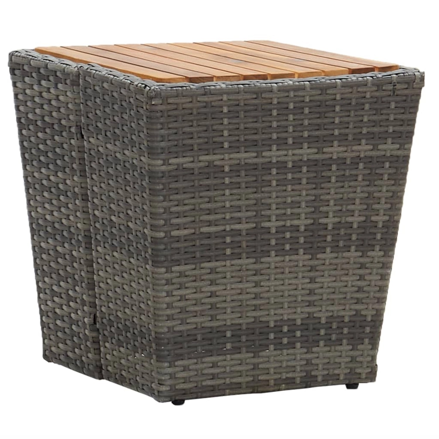 vidaXL Beistelltisch Grau 41,5x41,5x43 cm Poly Rattan & Massivholz 46198 vidaXL Beistelltisch Grau 41,5x41,5x43 cm Poly Rattan & Massivholz 46198 von VIDAXL