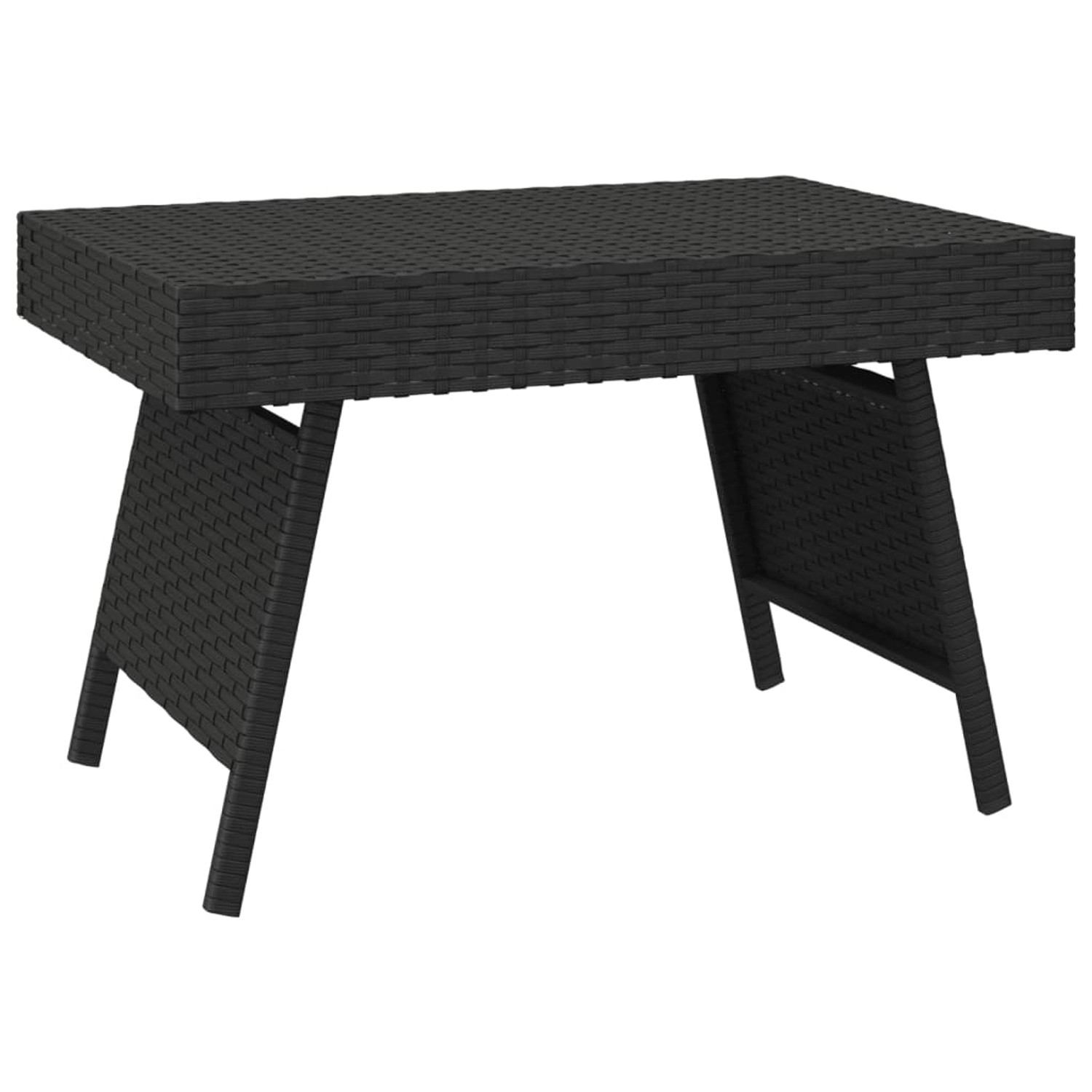 vidaXL Beistelltisch Klappbar Schwarz 60x40x38 cm Poly Rattan von VIDAXL