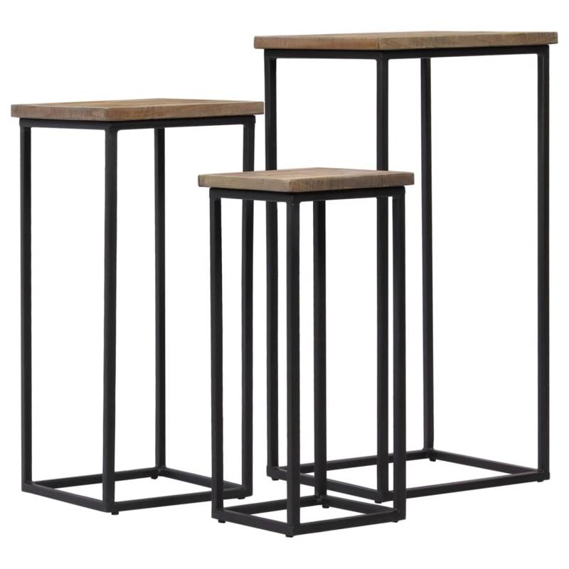 vidaXL Beistelltisch-Set 3-tlg. Recyceltes Teak von VIDAXL
