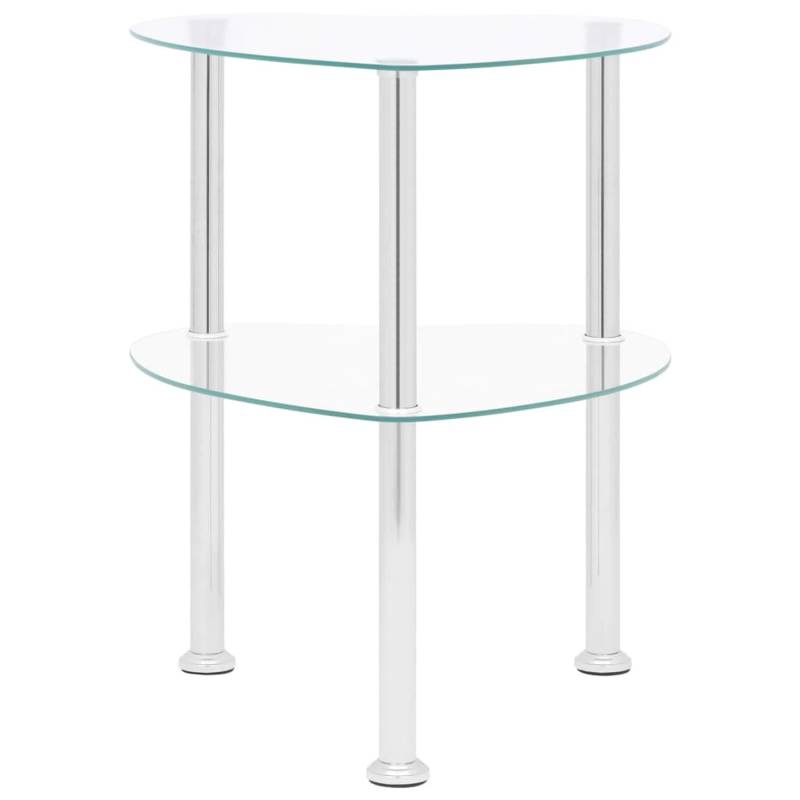 vidaXL Beistelltisch mit 2 Ablagen Transparent 38x38x50 cm Hartglas Modell 2 von VIDAXL