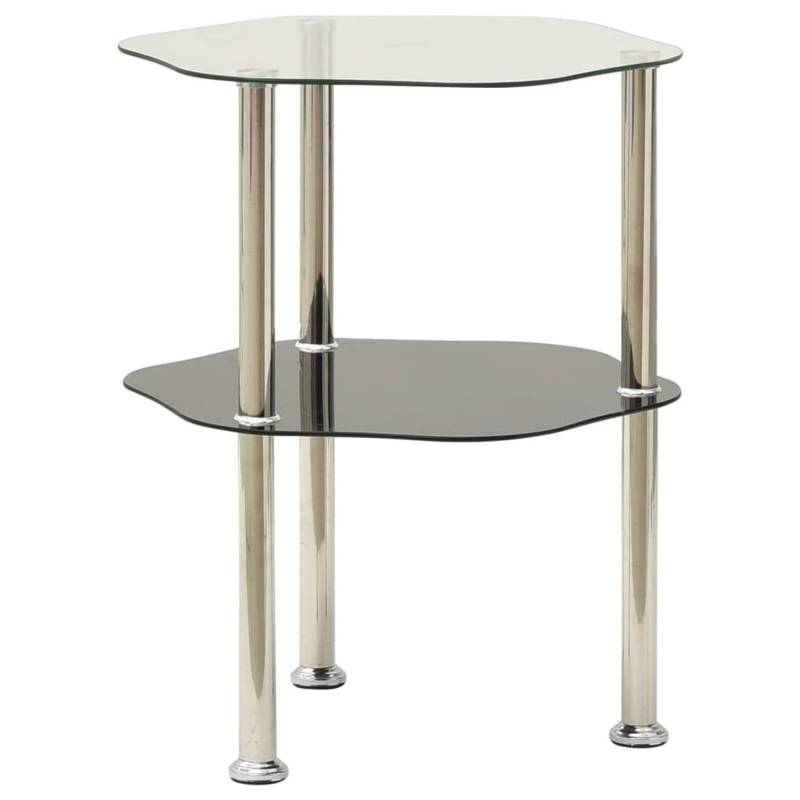 vidaXL Beistelltisch mit 2 Ablagen Transparent 38x38x50 cm Hartglas Modell 4 von VIDAXL