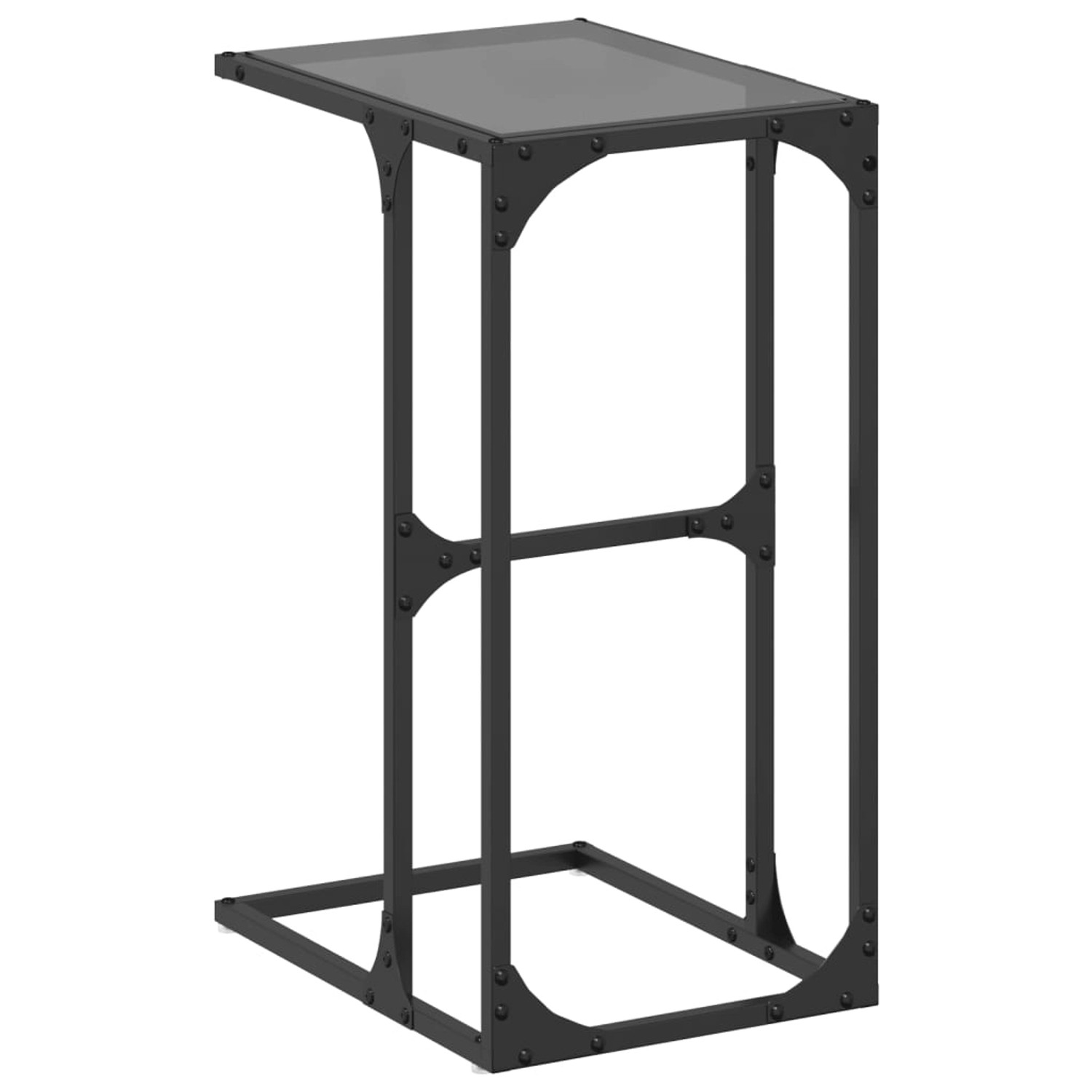 vidaXL Beistelltisch mit Glasplatte Schwarz 40x30x61,5 cm Stahl von VIDAXL