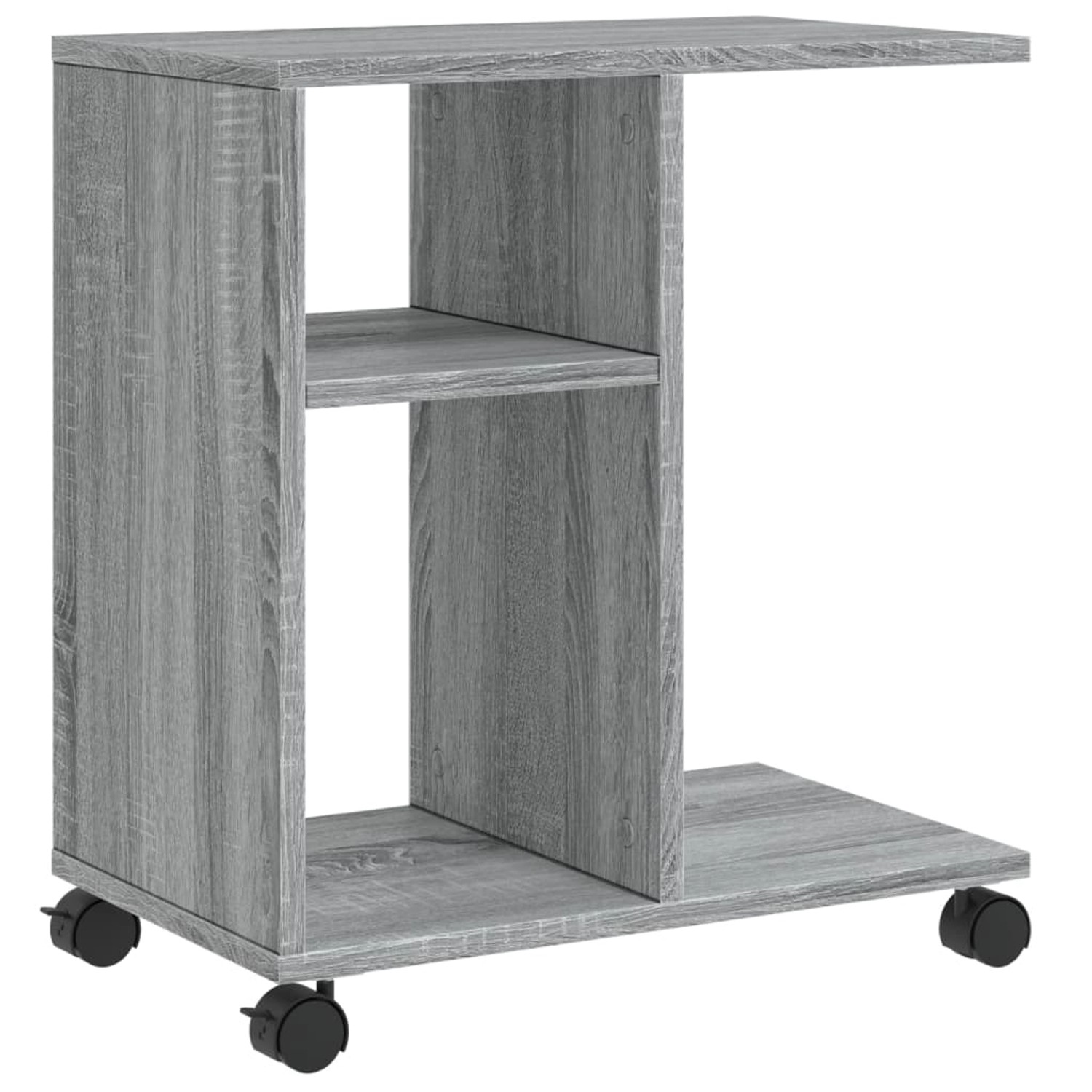 vidaXL Beistelltisch mit Rollen Grau Sonoma 50x30x55 cm Holzwerkstoff vidaXL Beistelltisch mit Rollen Grau Sonoma 50x30x55 cm Holzwerkstoff von VIDAXL