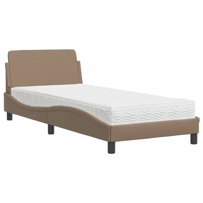 vidaXL Bett mit Matratze Cappuccino-Braun 90x200 cm Kunstleder Modell 12009572 von VIDAXL