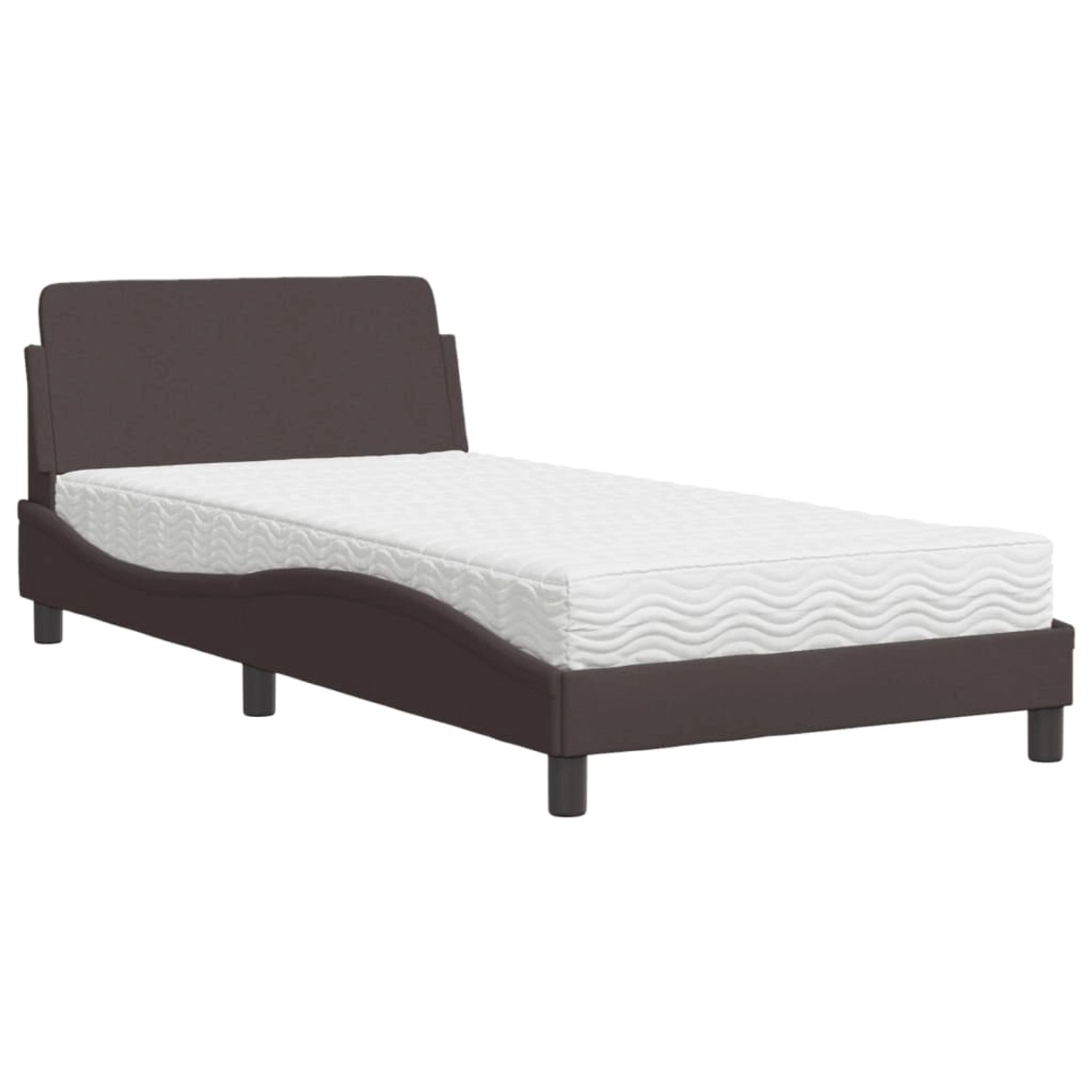 vidaXL Bett mit Matratze Dunkelbraun 100x200 cm Stoff Modell 12008256 vidaXL Bett mit Matratze Dunkelbraun 100x200 cm Stoff Modell 12008256 von VIDAXL