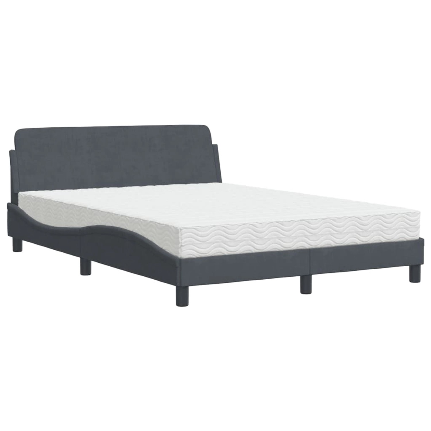vidaXL Bett mit Matratze Dunkelgrau 140x200 cm Samt Modell 12007503 vidaXL Bett mit Matratze Dunkelgrau 140x200 cm Samt Modell 12007503 von VIDAXL