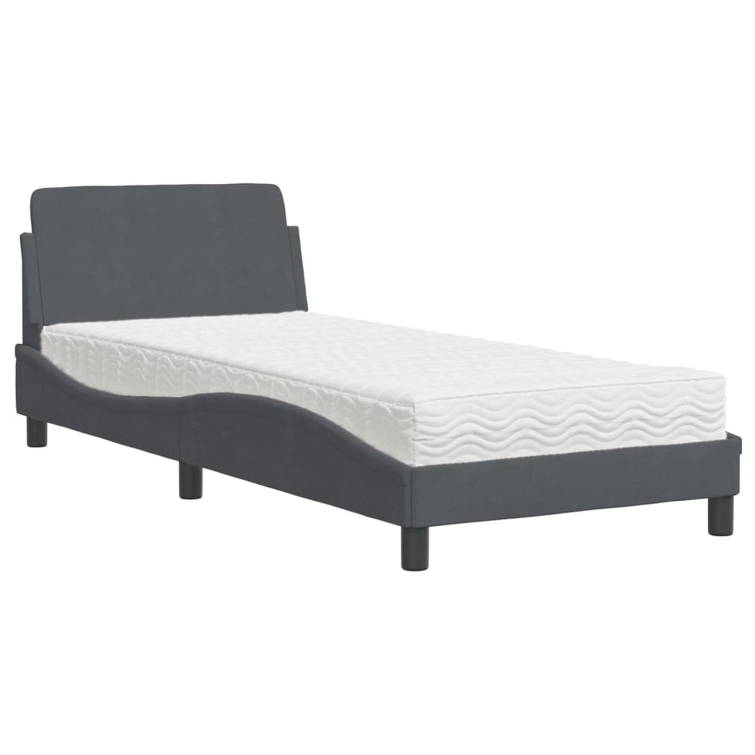 vidaXL Bett mit Matratze Dunkelgrau 80x200 cm Samt Modell 12009562 vidaXL Bett mit Matratze Dunkelgrau 80x200 cm Samt Modell 12009562 von VIDAXL