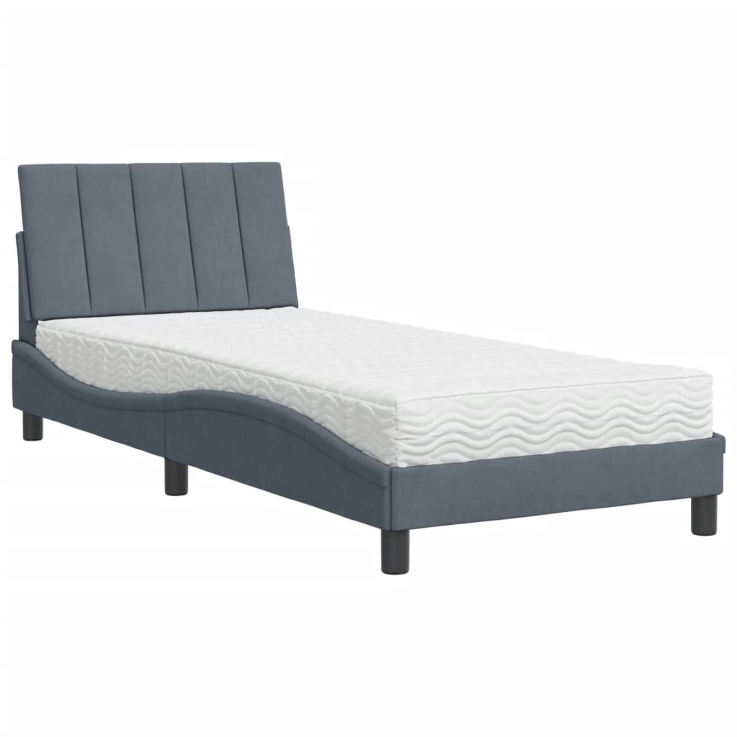 vidaXL Bett mit Matratze Dunkelgrau 80x200 cm Samt2009573 vidaXL Bett mit Matratze Dunkelgrau 80x200 cm Samt2009573 von VIDAXL