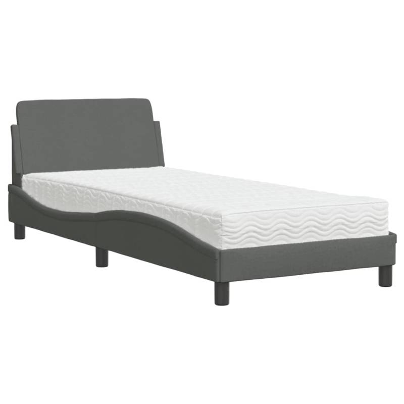 vidaXL Bett mit Matratze Dunkelgrau 80x200 cm Stoff2007219 von VIDAXL