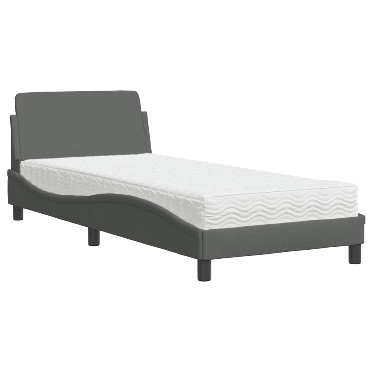 vidaXL Bett mit Matratze Dunkelgrau 90x200 cm Stoff2008790 vidaXL Bett mit Matratze Dunkelgrau 90x200 cm Stoff2008790 von VIDAXL