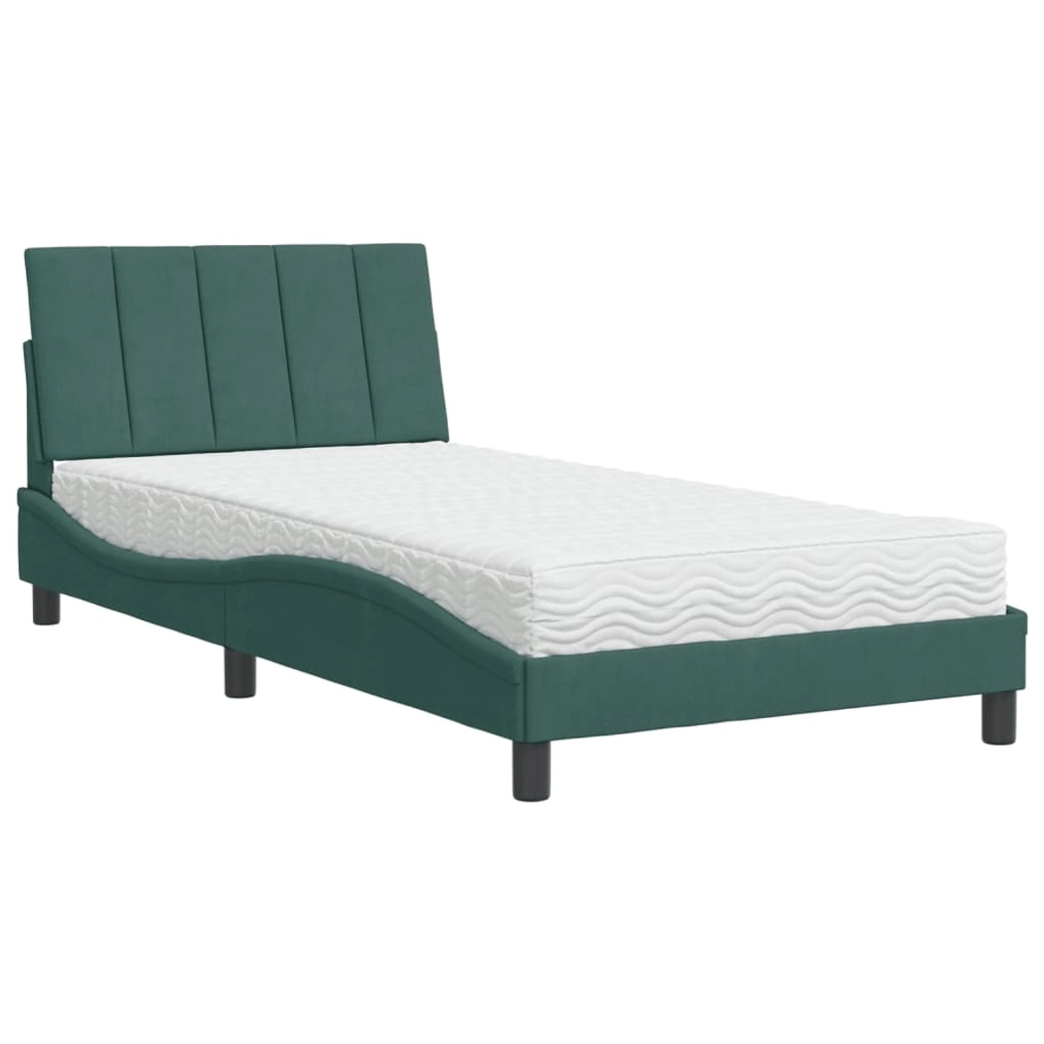 vidaXL Bett mit Matratze Dunkelgrün 100x200 cm Samt Modell 12007238 vidaXL Bett mit Matratze Dunkelgrün 100x200 cm Samt Modell 12007238 von VIDAXL