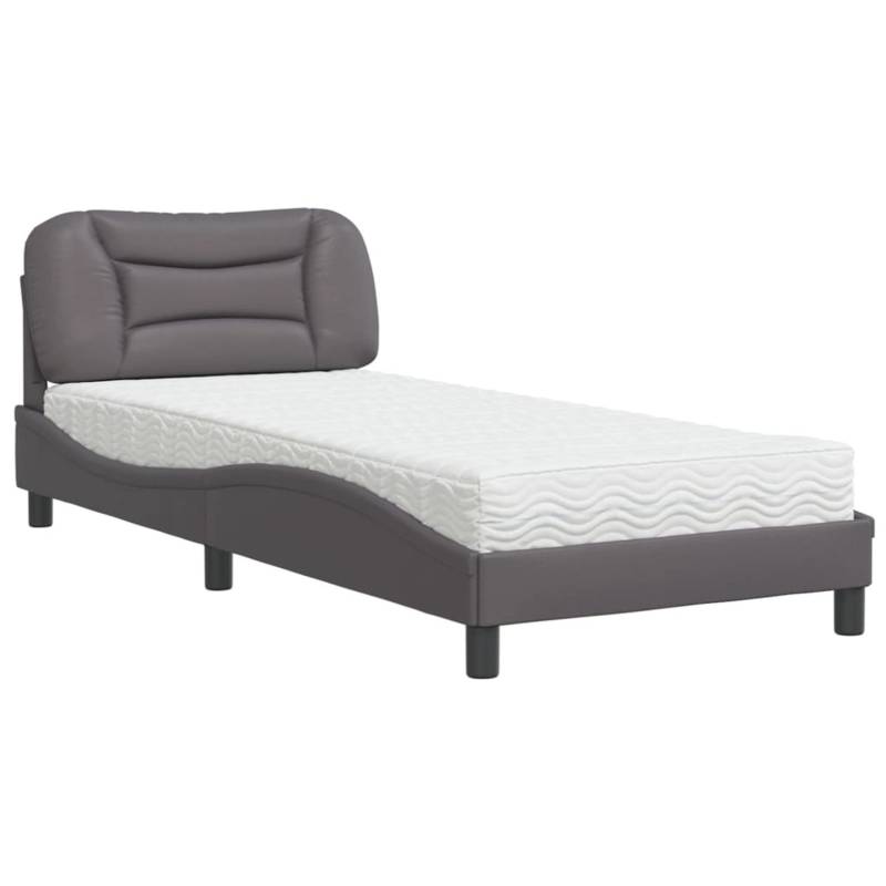 vidaXL Bett mit Matratze Grau 80x200 cm Kunstleder2007197 von VIDAXL