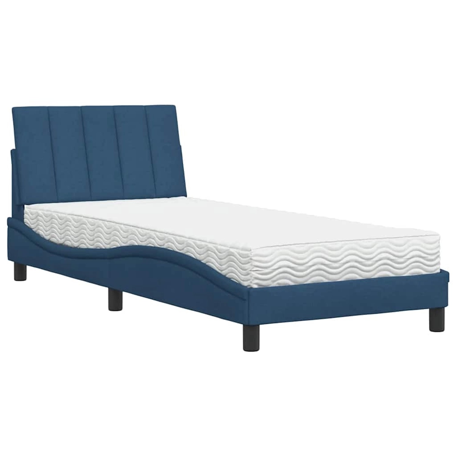 vidaXL Bett mit Matratze Hanko Blau 90x200 cm Stoff 3310509 vidaXL Bett mit Matratze Hanko Blau 90x200 cm Stoff 3310509 von VIDAXL