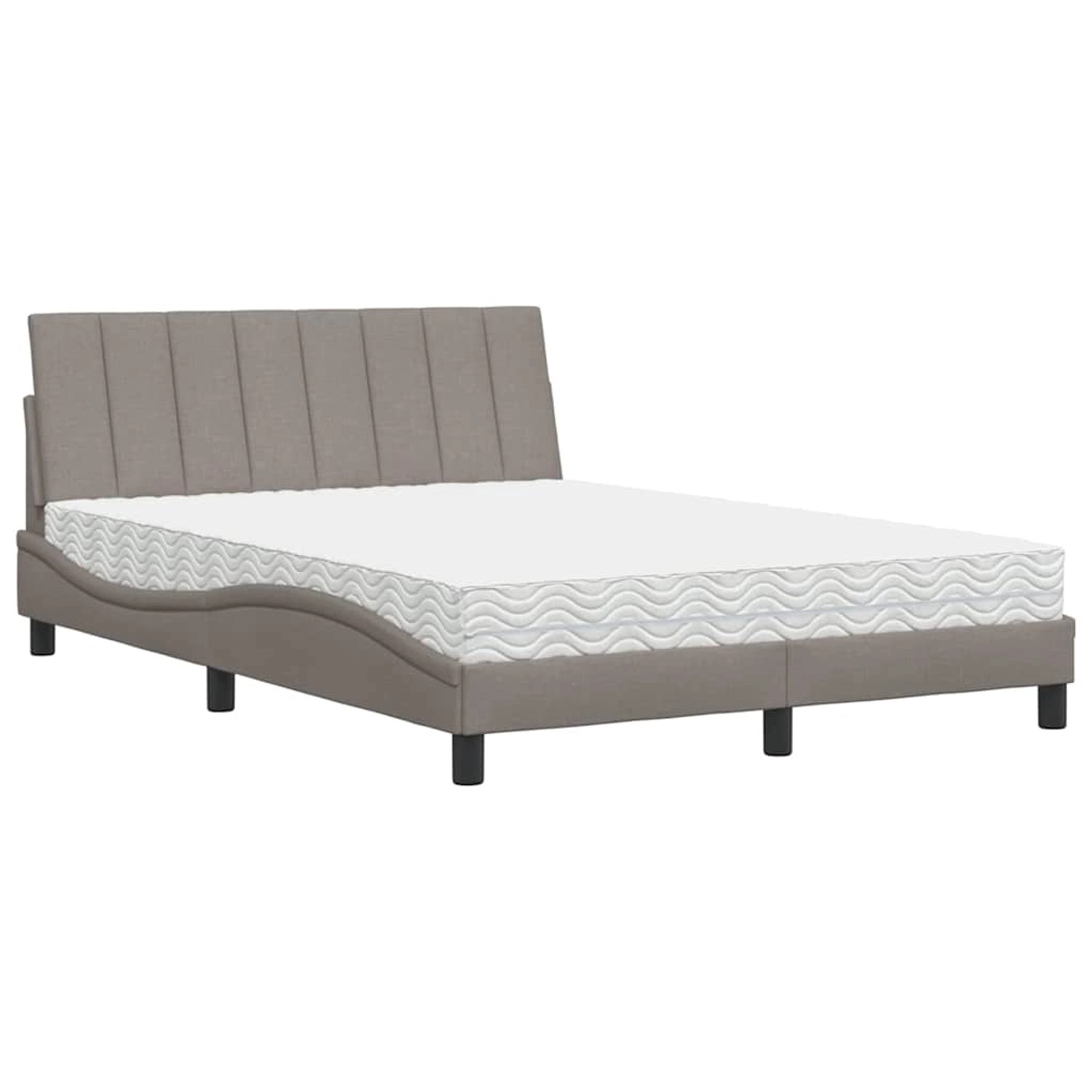 vidaXL Bett mit Matratze Hanko Taupe 140x200 cm Stoff 3310535 vidaXL Bett mit Matratze Hanko Taupe 140x200 cm Stoff 3310535 von VIDAXL