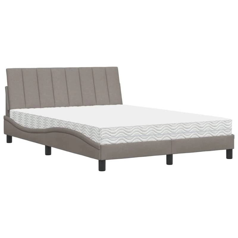 vidaXL Bett mit Matratze Hanko Taupe 140x200 cm Stoff 3310535 von VIDAXL