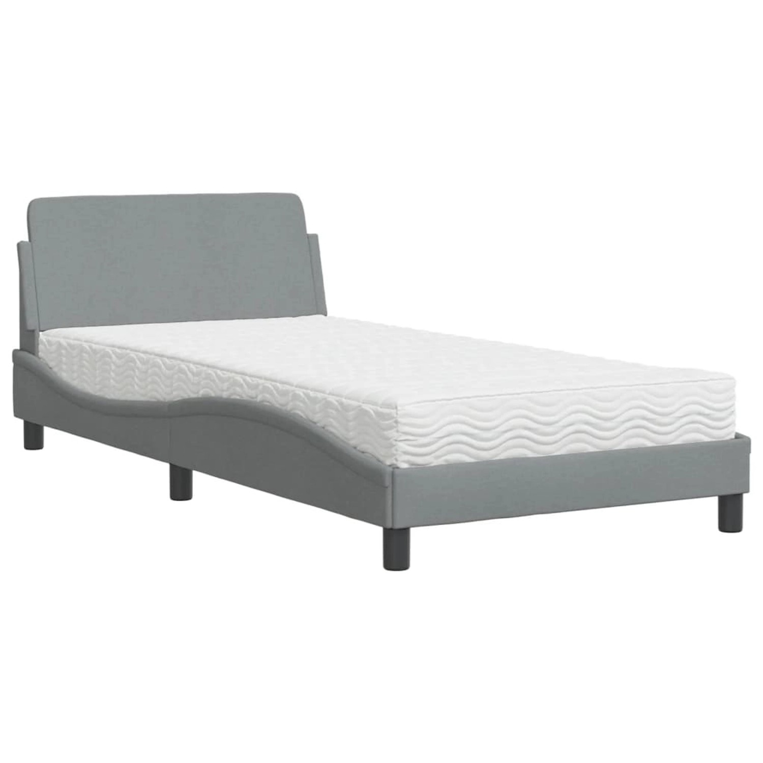 vidaXL Bett mit Matratze Hellgrau 100x200 cm Stoff2009058 vidaXL Bett mit Matratze Hellgrau 100x200 cm Stoff2009058 von VIDAXL