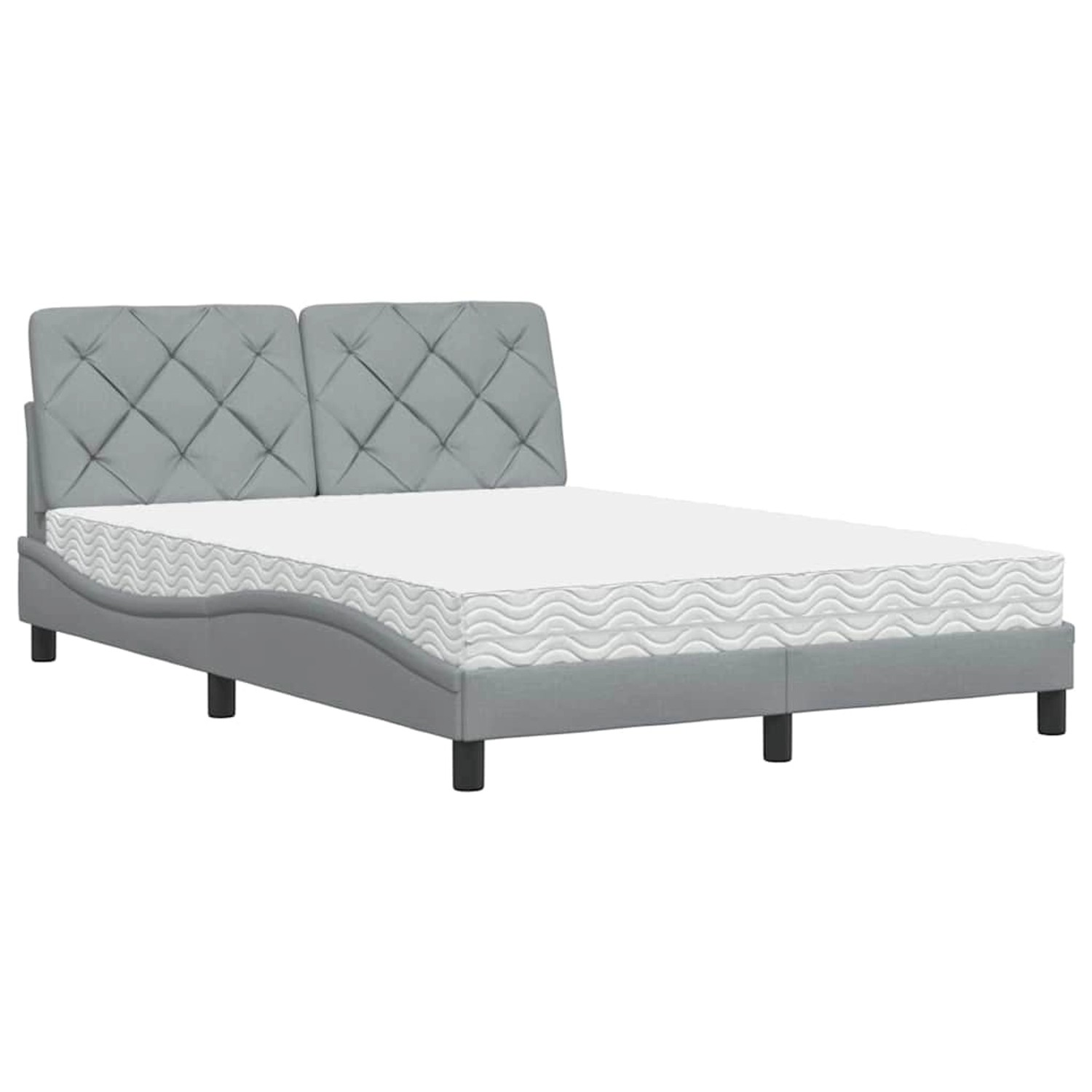 vidaXL Bett mit Matratze Hellgrau 140x200 cm Stoff 3310741 vidaXL Bett mit Matratze Hellgrau 140x200 cm Stoff 3310741 von VIDAXL