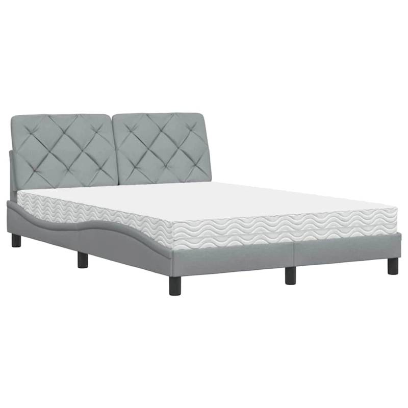 vidaXL Bett mit Matratze Hellgrau 140x200 cm Stoff 3310741 vidaXL Bett mit Matratze Hellgrau 140x200 cm Stoff 3310741 von VIDAXL
