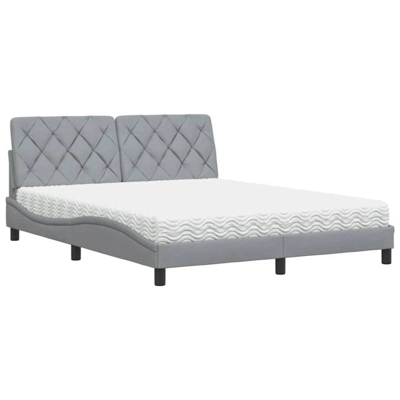 vidaXL Bett mit Matratze Hellgrau 160x200 cm Stoff 3310748 vidaXL Bett mit Matratze Hellgrau 160x200 cm Stoff 3310748 von VIDAXL