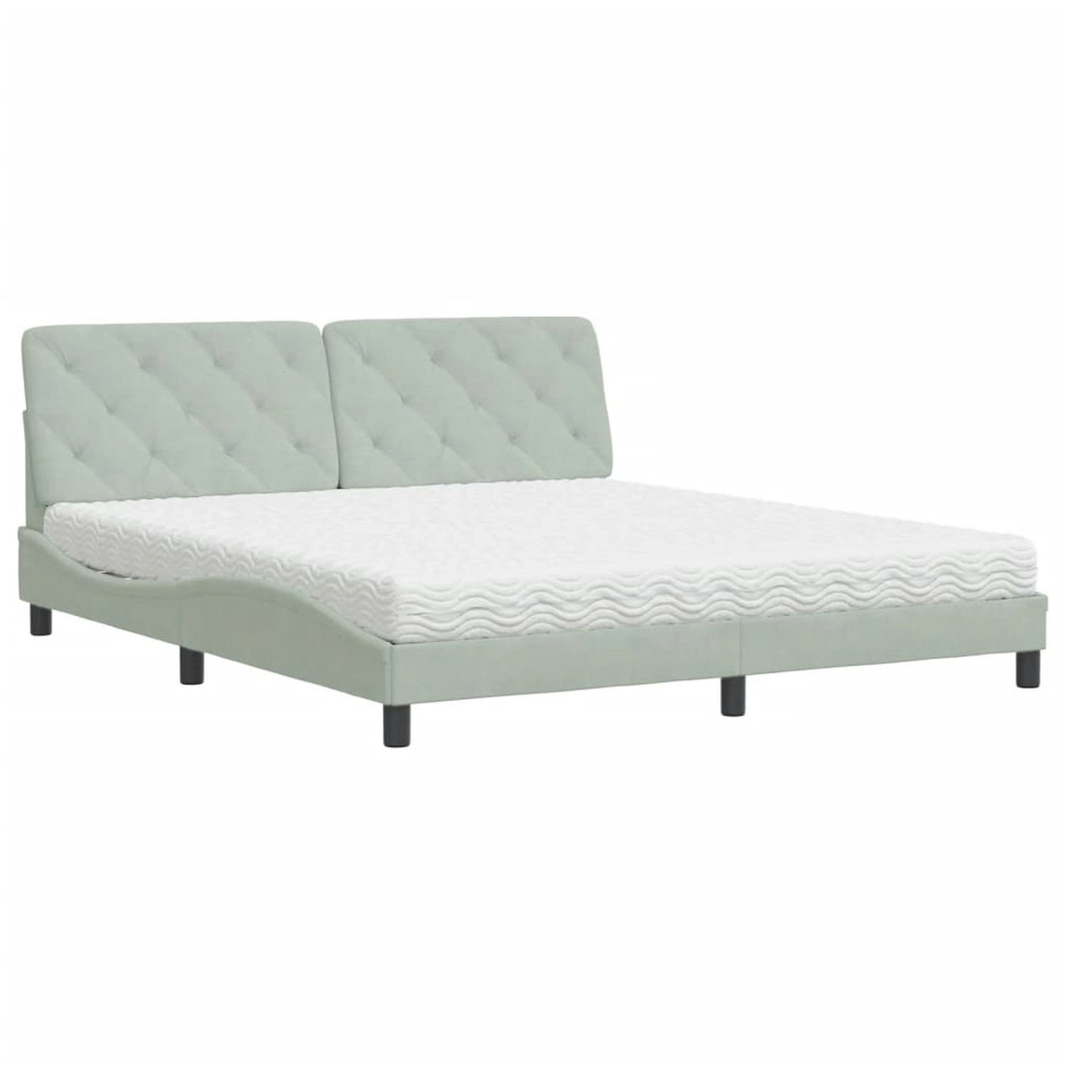 vidaXL Bett mit Matratze Hellgrau 180x200 cm Samt 3208670 vidaXL Bett mit Matratze Hellgrau 180x200 cm Samt 3208670 von VIDAXL