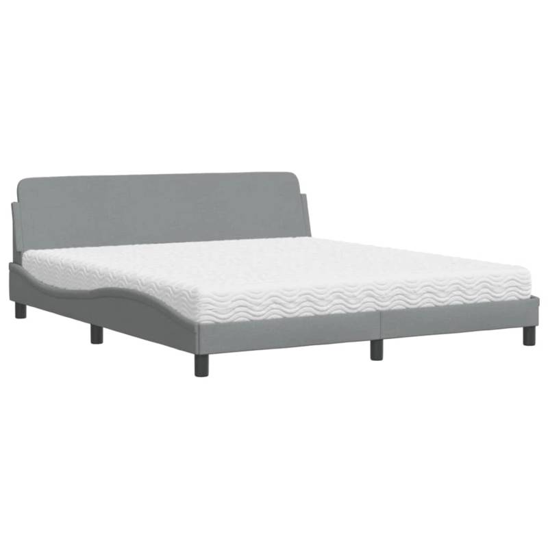 vidaXL Bett mit Matratze Hellgrau 180x200 cm Stoff2007523 von VIDAXL