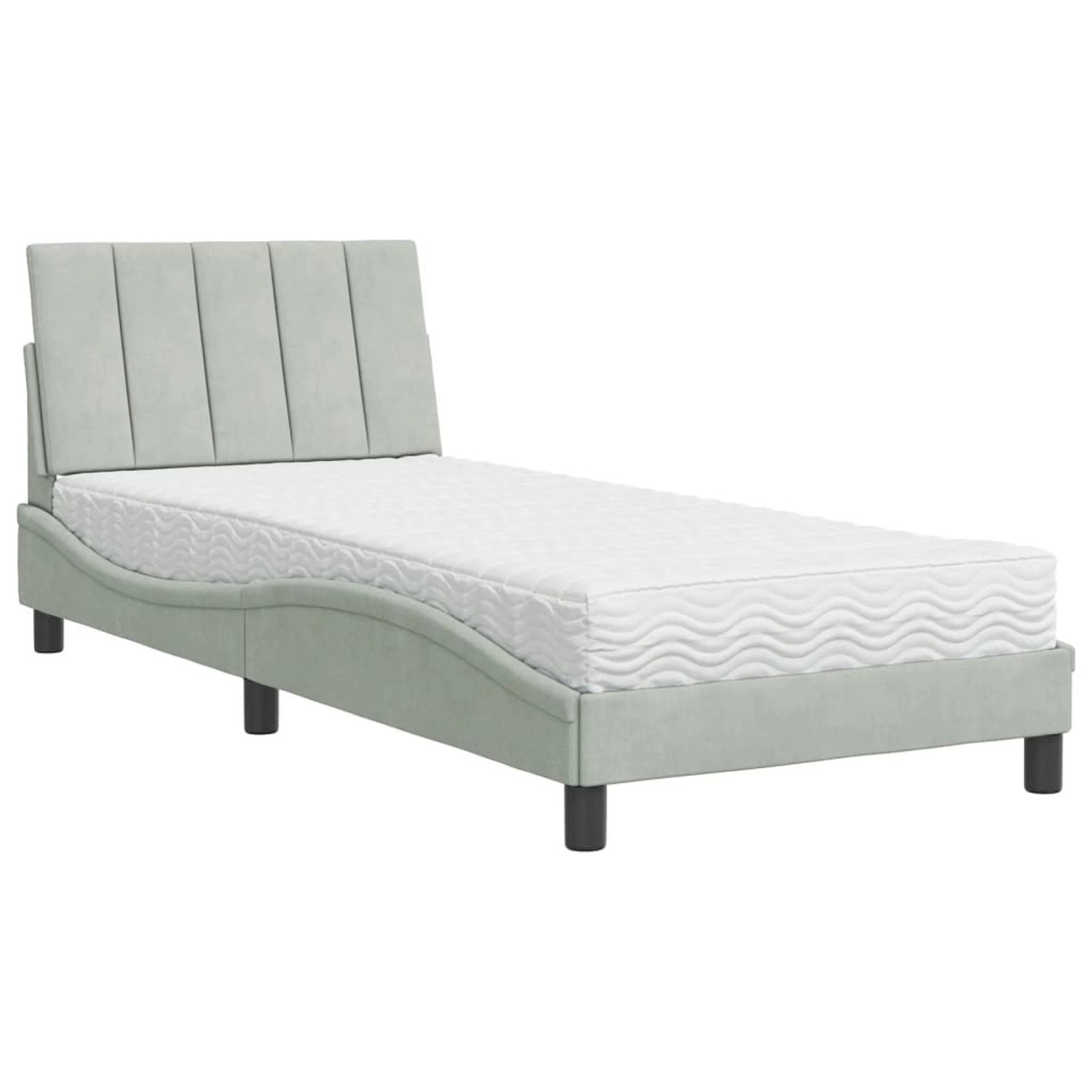 vidaXL Bett mit Matratze Hellgrau 80x200 cm Samt2007234 vidaXL Bett mit Matratze Hellgrau 80x200 cm Samt2007234 von VIDAXL