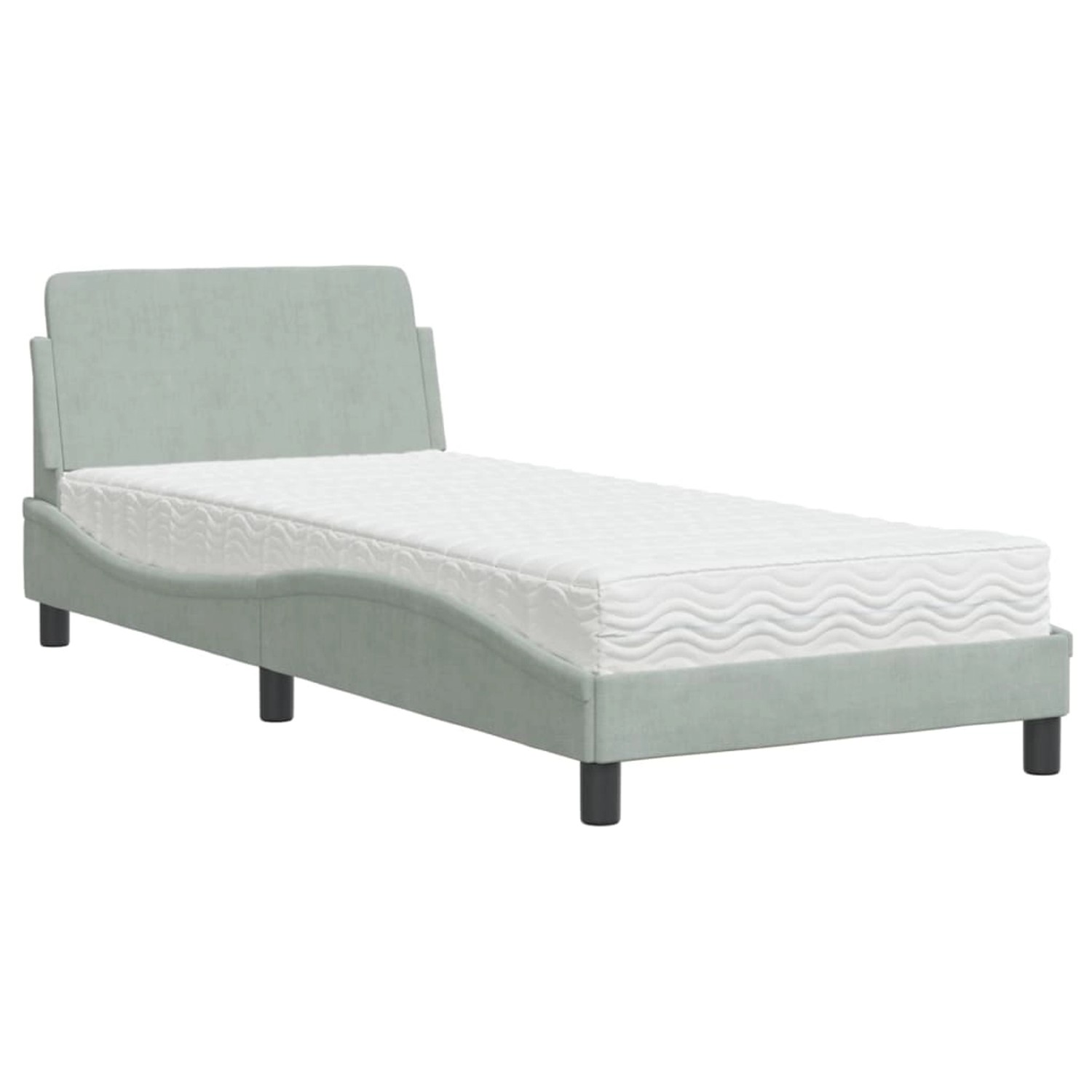 vidaXL Bett mit Matratze Hellgrau 90x200 cm Samt2009191 vidaXL Bett mit Matratze Hellgrau 90x200 cm Samt2009191 von VIDAXL