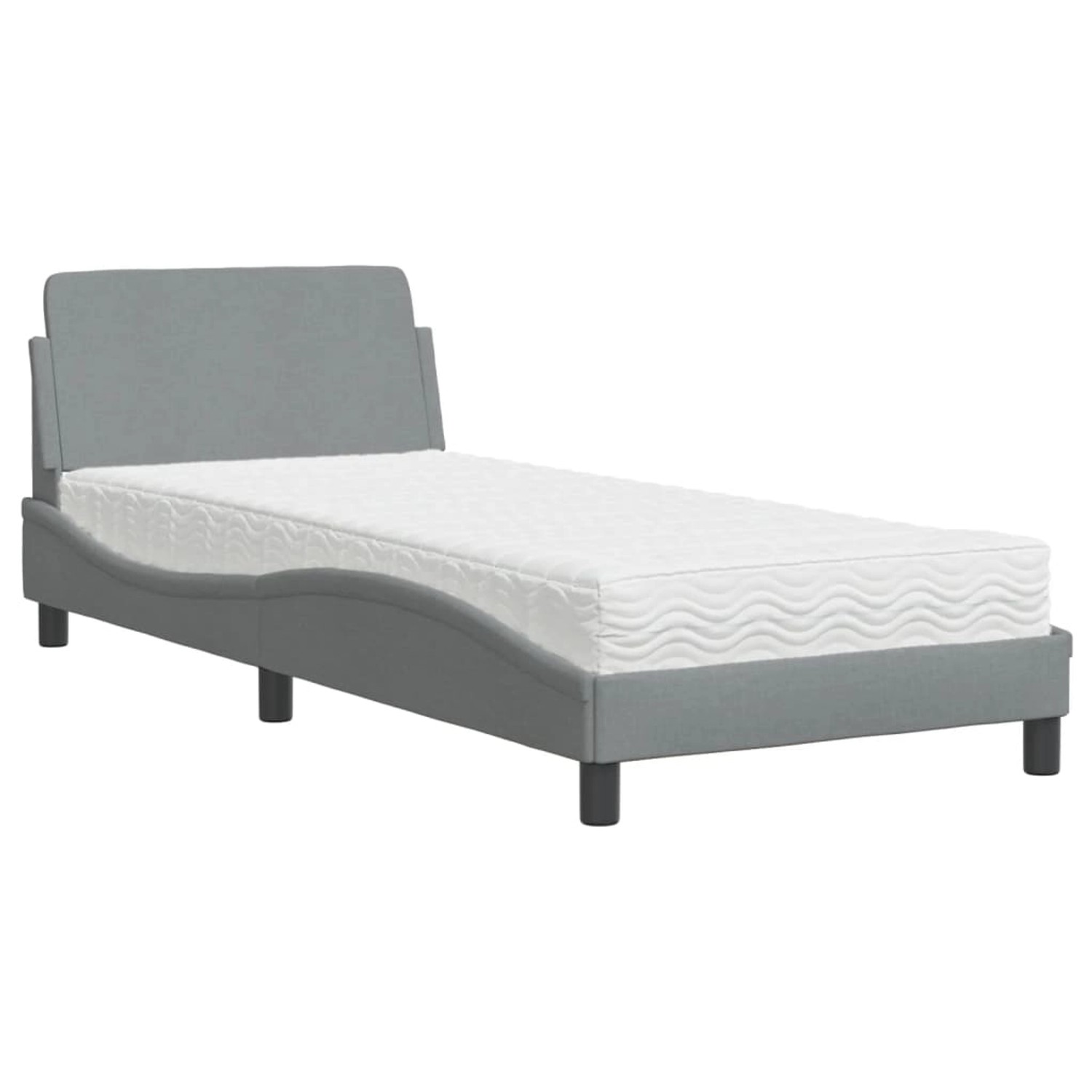 vidaXL Bett mit Matratze Hellgrau 90x200 cm Stoff Modell 12008001 vidaXL Bett mit Matratze Hellgrau 90x200 cm Stoff Modell 12008001 von VIDAXL